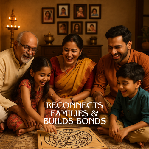 Rosepiece™ Premium Spiral Snakes and Ladders Wooden Board Game – Classic Art