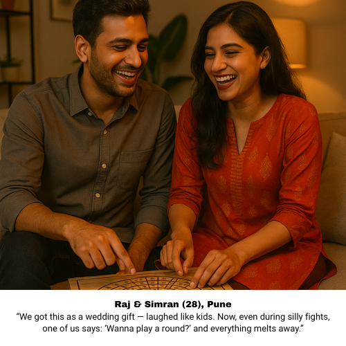 Rosepiece™ Premium Spiral Snakes and Ladders Wooden Board Game – Classic Art