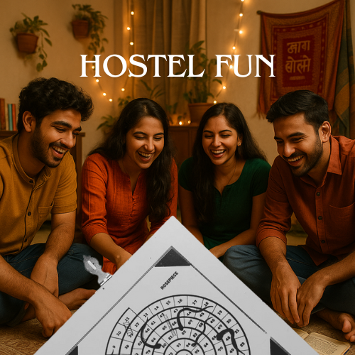 Rosepiece™ Premium Spiral Snakes and Ladders Wooden Board Game – Classic Art